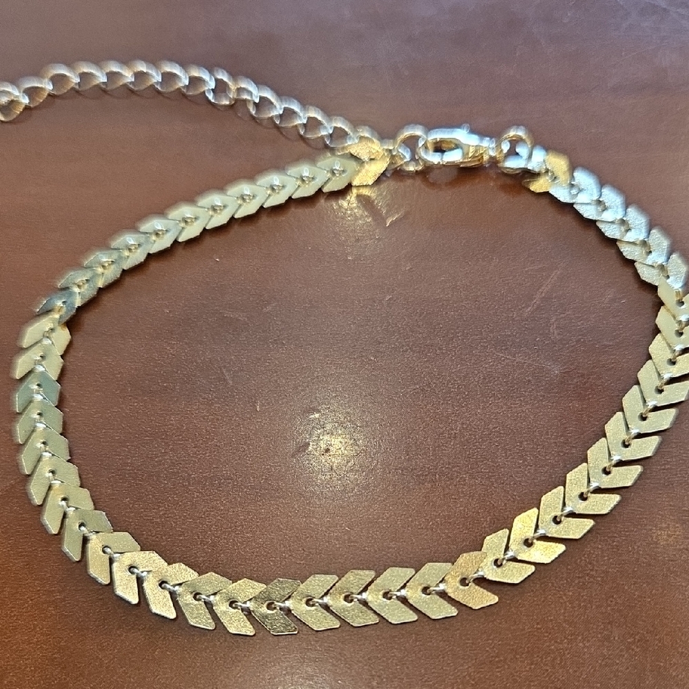 Goldtone Chevron Link Bracelet